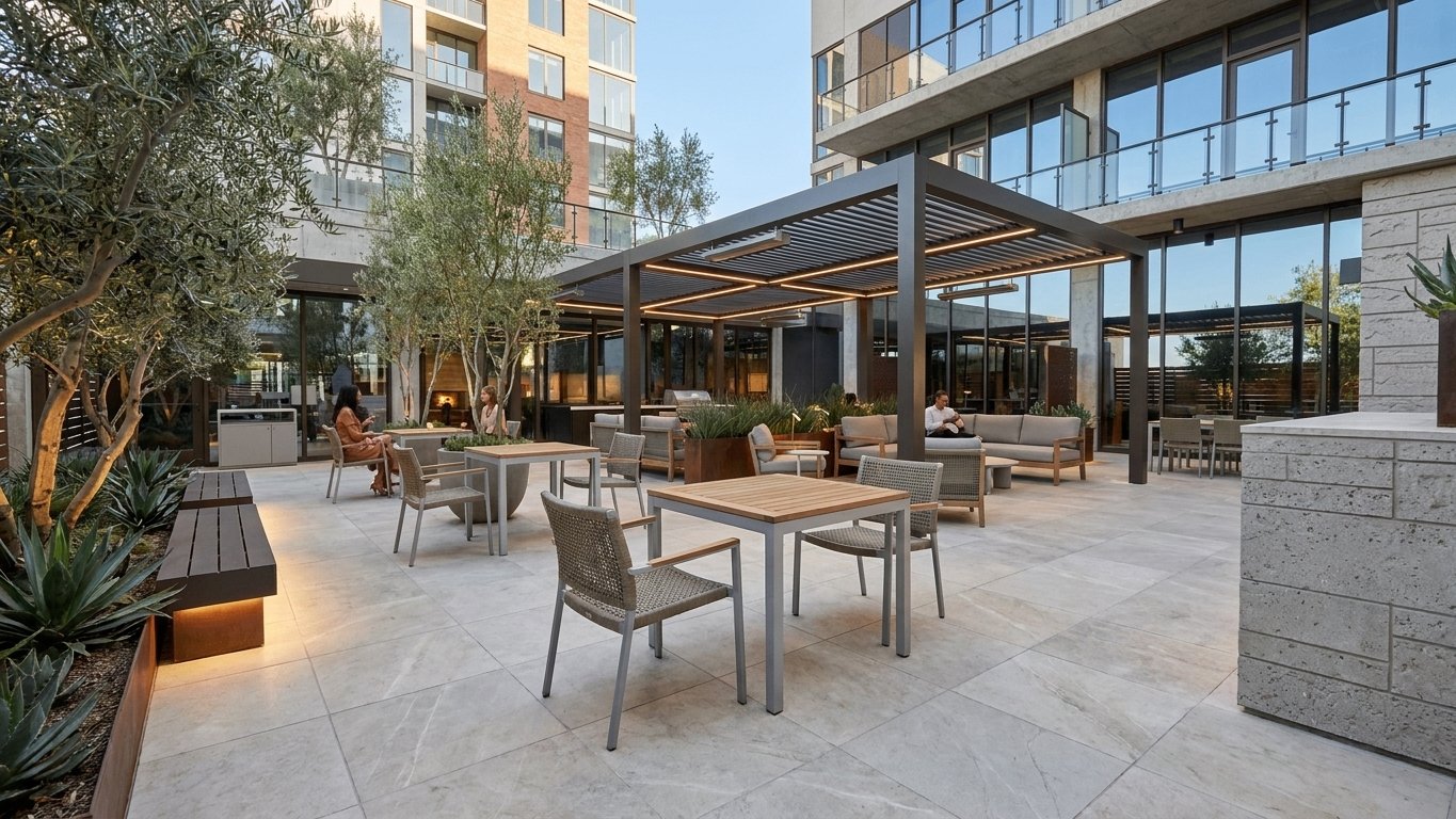 Commercial hospitality courtyard design